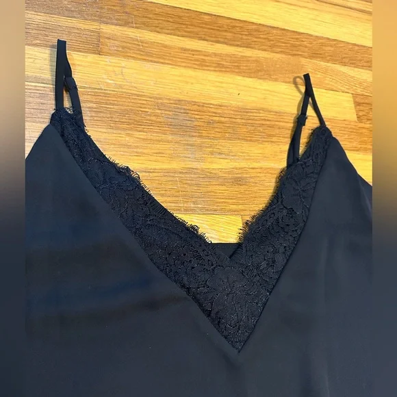 *last chance* Socialite | Women’s black tank top with lace v-neck - Picture 12 of 16